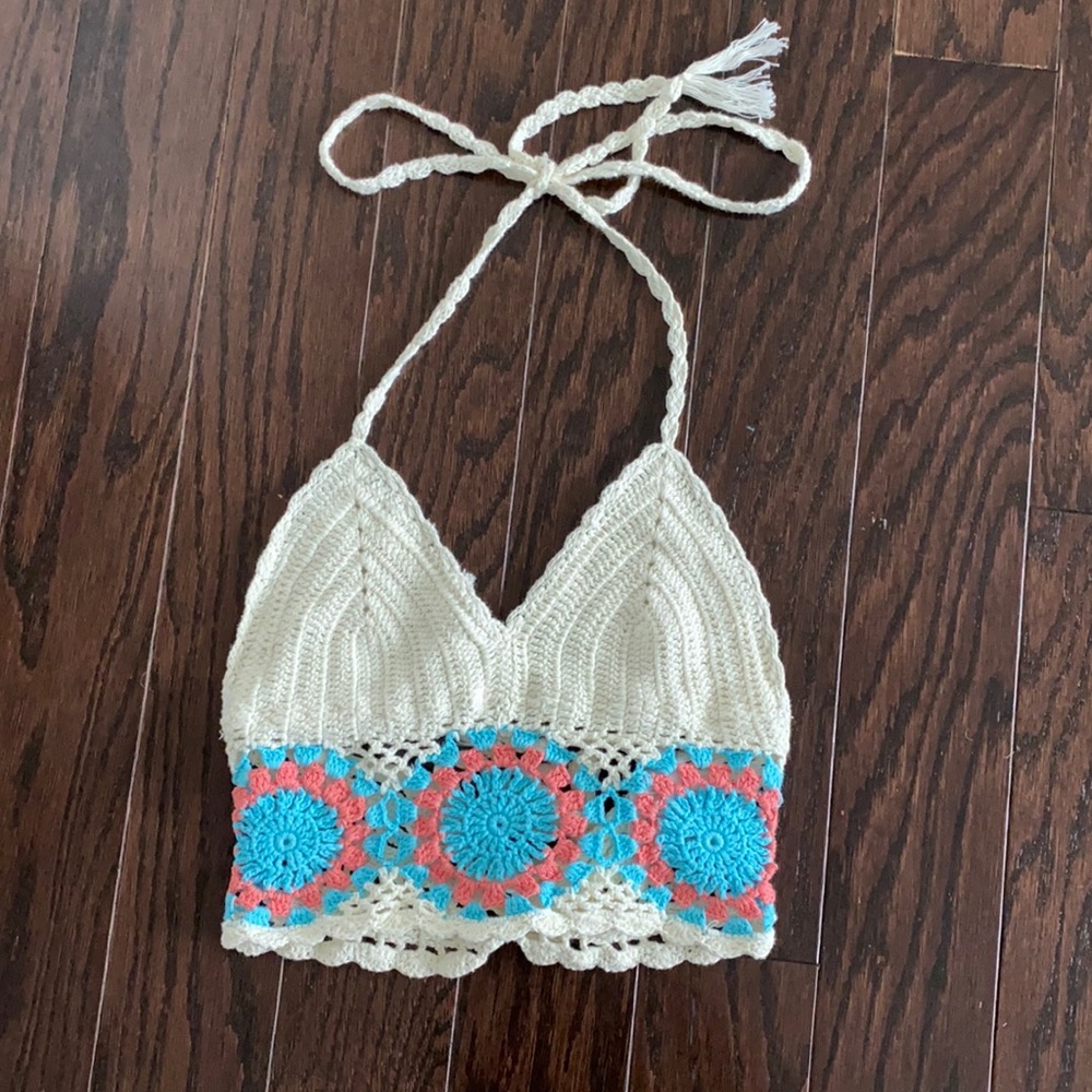 Design Lab juniors XS crochet crop top